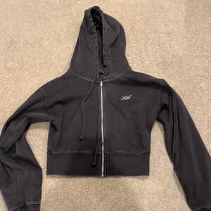 Kith Chocolate Brown Zip-Up Cropped Hoodie